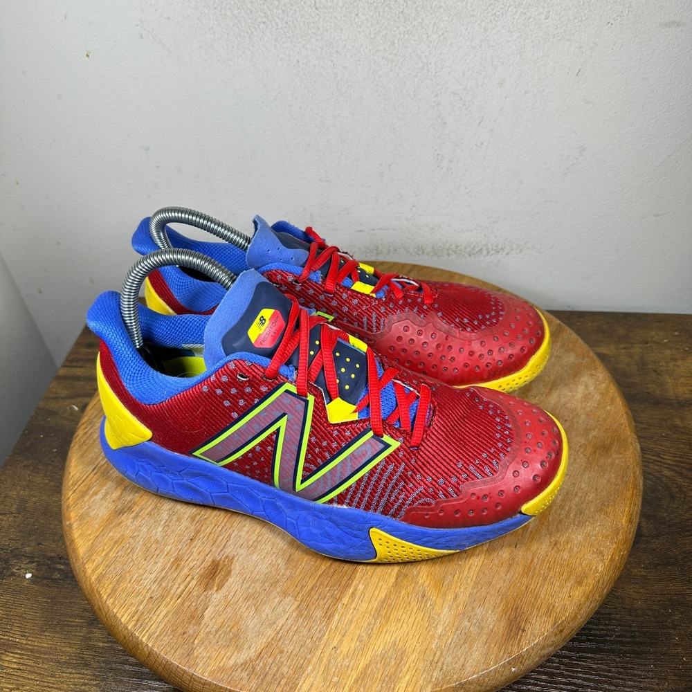 New Balance Fresh Foam Lav V2 Men Tennis Shoes Red Blue Yellow MCHLAVU2 Size 7